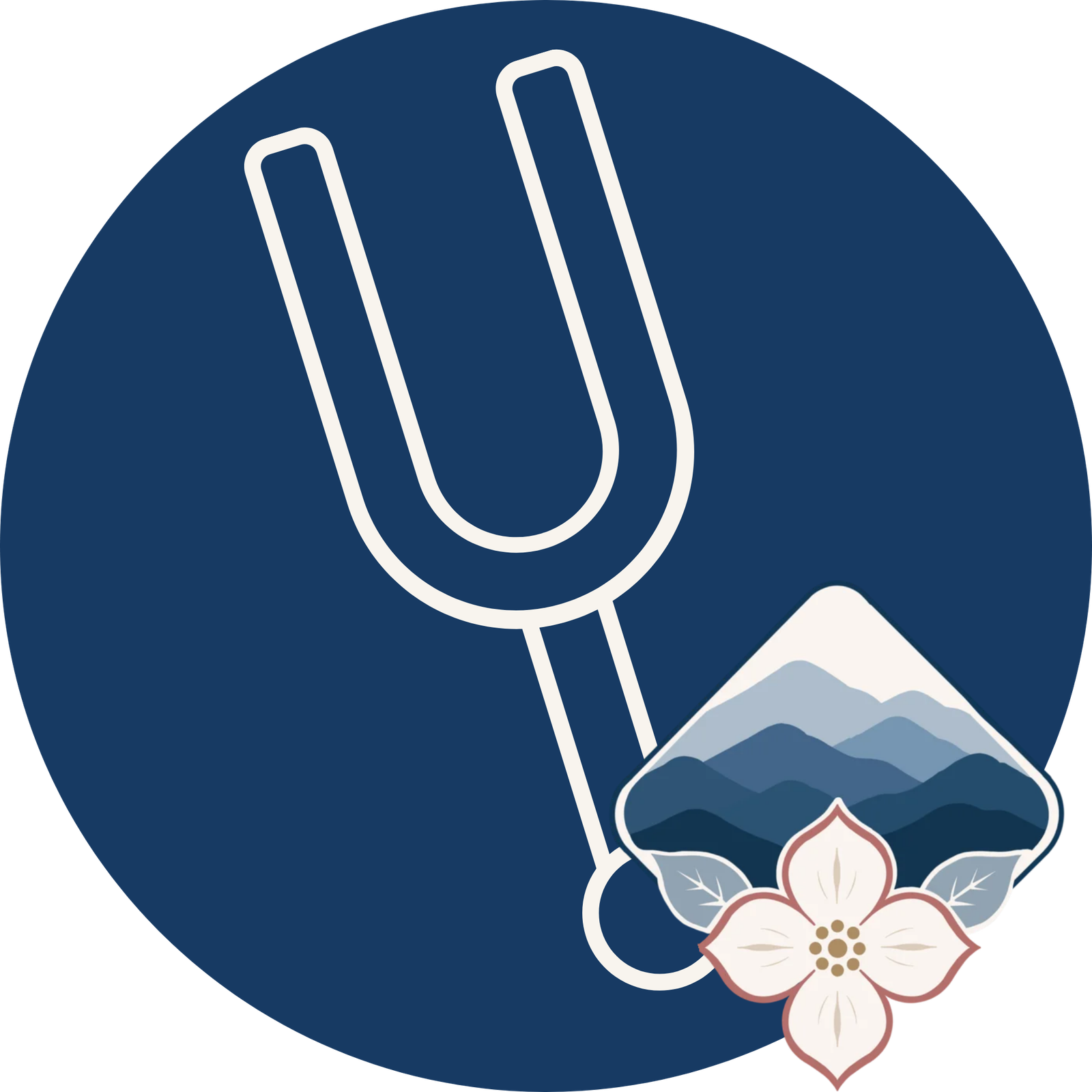 Illustrated tuning fork icon representing harmony for Blue Ridge Belles women's barbershop chorus in Lynchburg, Virginia.